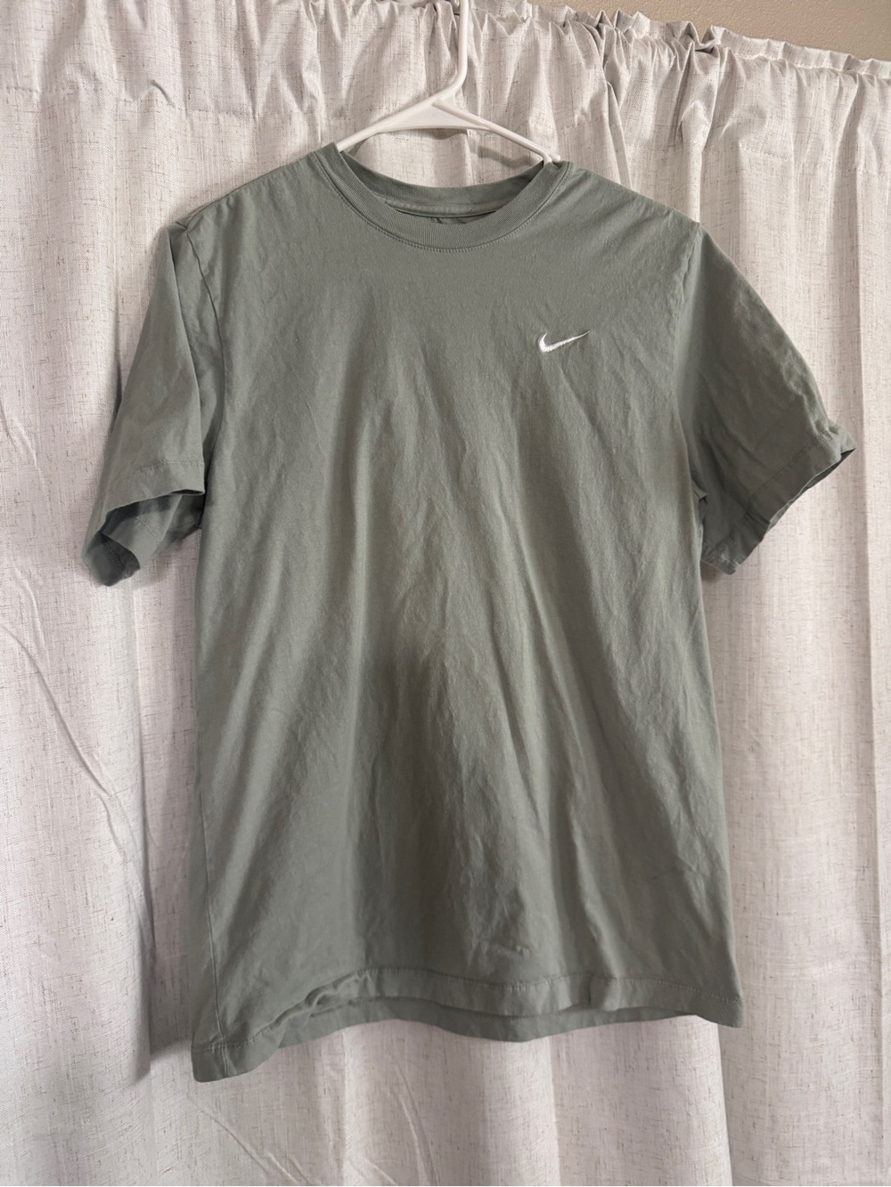 Nike Short-Sleeve Tee in Sage Green with White Swoosh